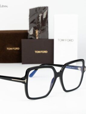 Tom Ford Women Eyeglasses Black Square Oversized FT6063-B 001 NEW AUTHENTIC